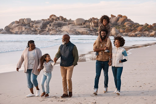 Loved ones having fun at the beach