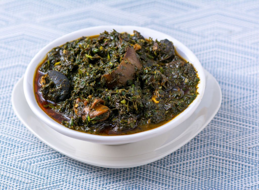 Afang soup with beef and snails and prawns