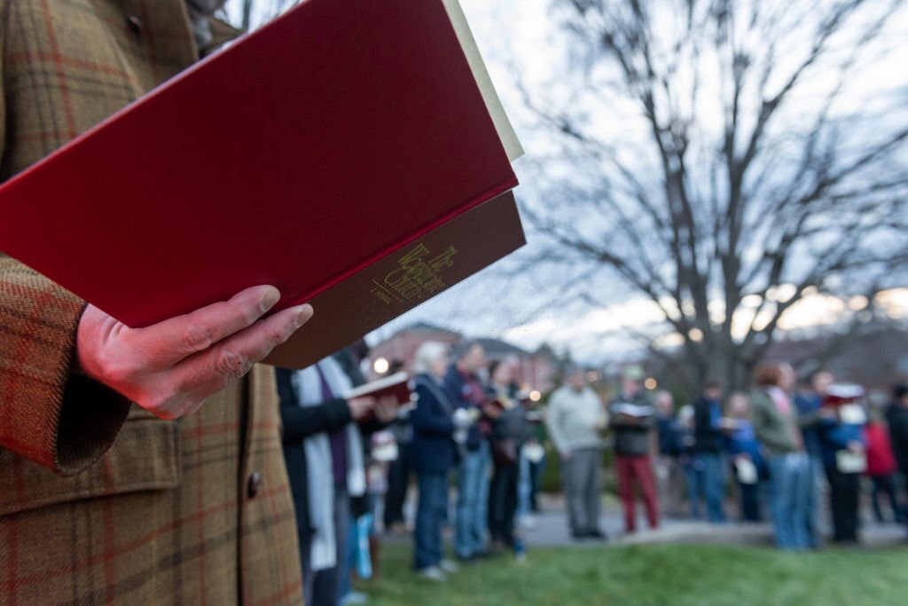 A-Christian-sings-from-a-church-hymnal-during-an-Easter